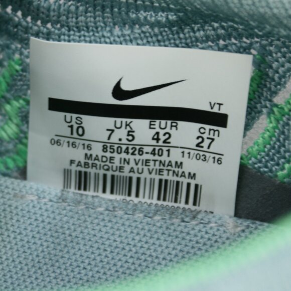 Nike Ladies 10 Fearless Flyknit Mica Blue Air Zoom Run Shoes Sneakers 850426-401 - Picture 8 of 12